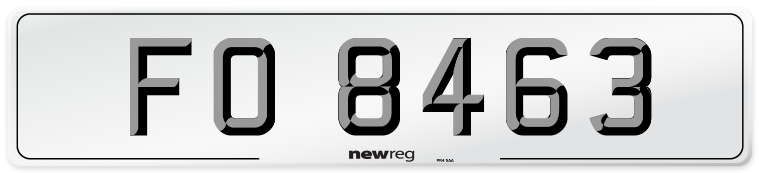 FO 8463 Number Plate from New Reg